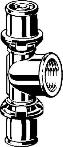 Viega „Sanfix P“ T-Stück mit 2 Muffen und Innengewinde 16 mm × 1/2″ × 16 mm