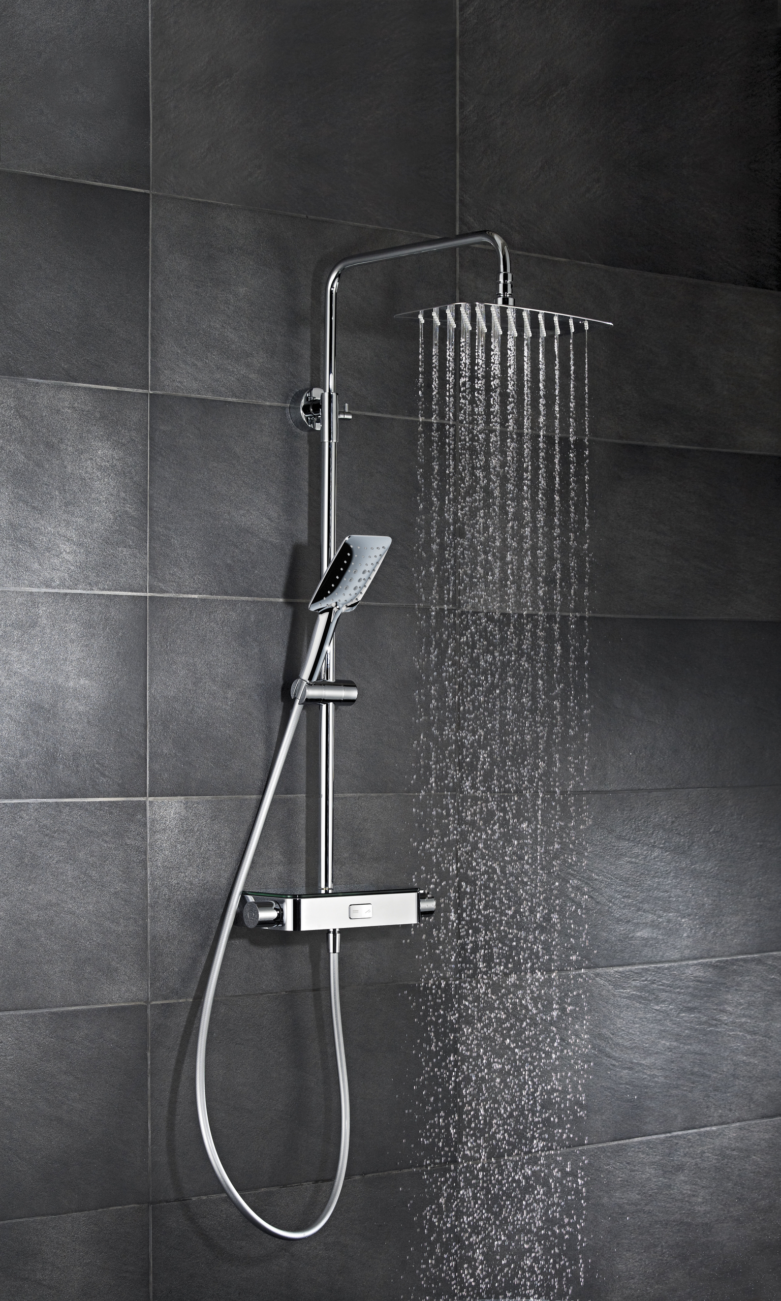 HSK Shower-Set Duschthermostat „RS AquaSwitch Softcube“ in schwarz / chrom
