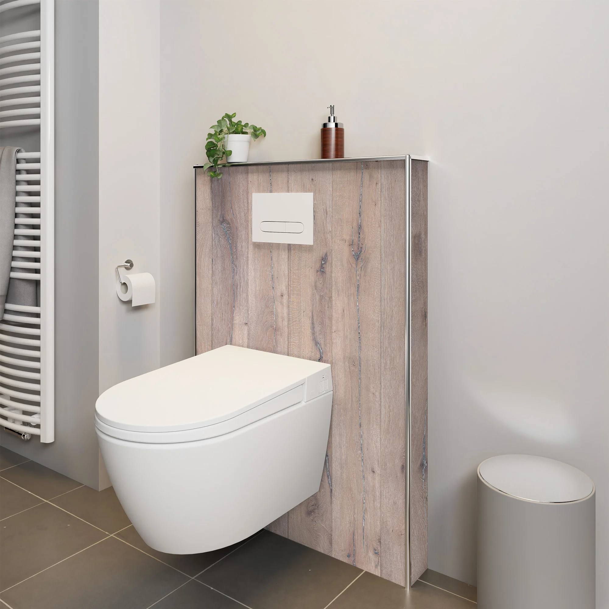 Breuer QUICK 72 Rückwand – Holzdekor Eiche Landhaus, 1000 mm × 2100 mm, flexibler Fliesen-Ersatz