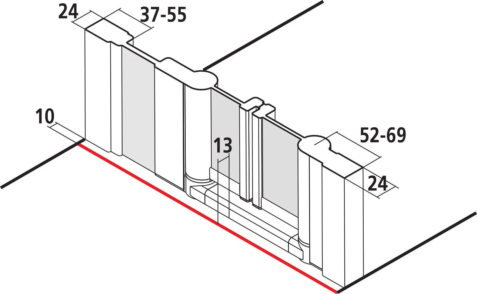Kermi Duschdesign IBIZA 2000 Pendeltür mit Festfeld Kermi Duschdesign IBIZA 2000 Pendeltür mit Festfeld