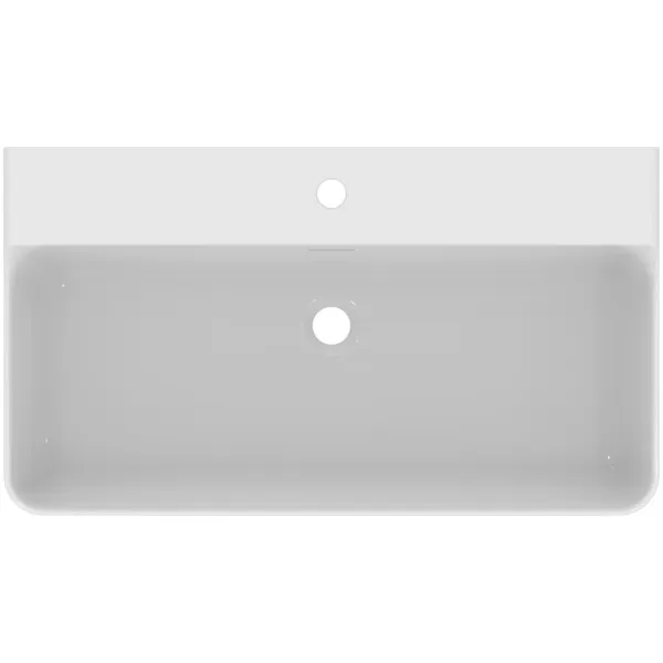 Waschbecken „Conca“ 80 × 45 × 16,5 cm, Hahnlochposition mittig in Weiß
