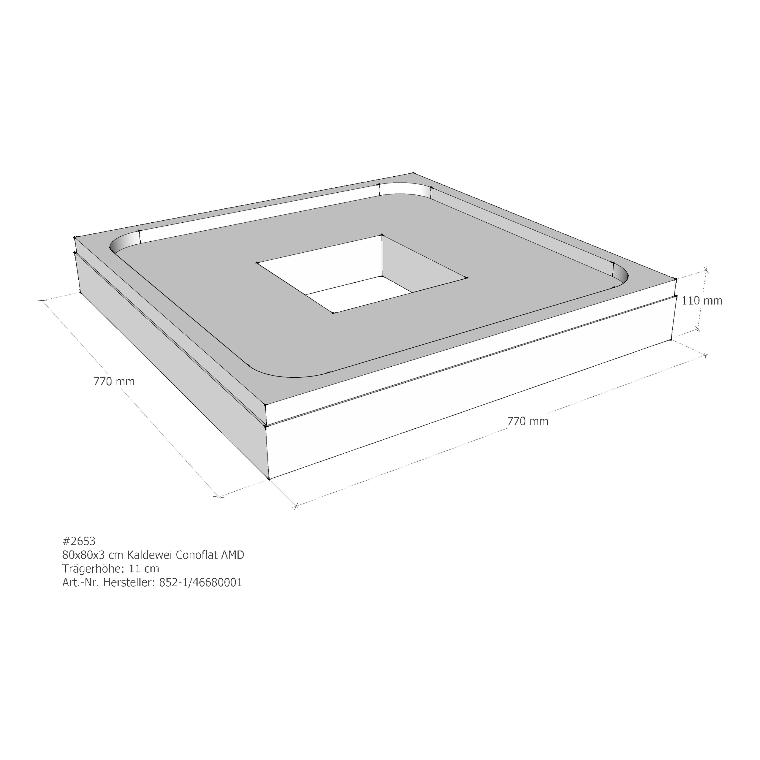 Duschwannenträger für Kaldewei Conoflat 80 × 80 × 2,3 cm Breite: 80 cm / Länge: 80 cm Duschwannenträger für Kaldewei Conoflat 80 × 80 × 2,3 cm Breite: 80 cm / Länge: 80 cm
