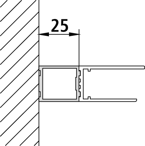 Kermi Duschdesign Stockverbreiterung „PEGA“ 1850 mm