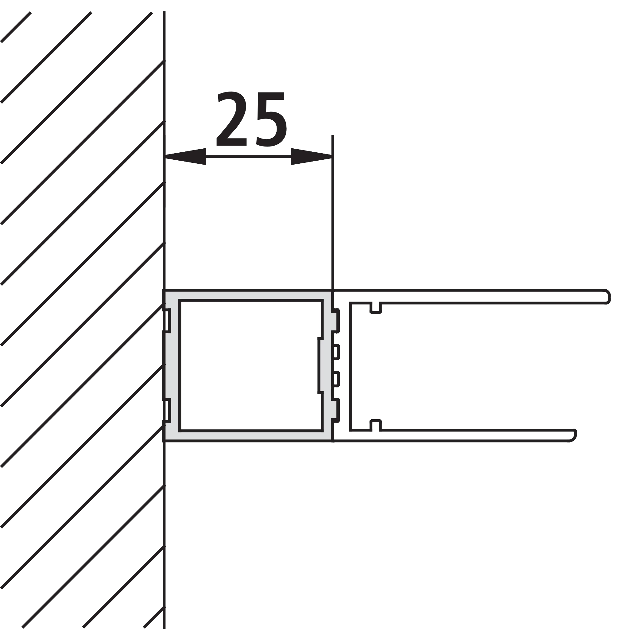 Kermi Duschdesign Stockverbreiterung „PEGA“ 1850 mm
