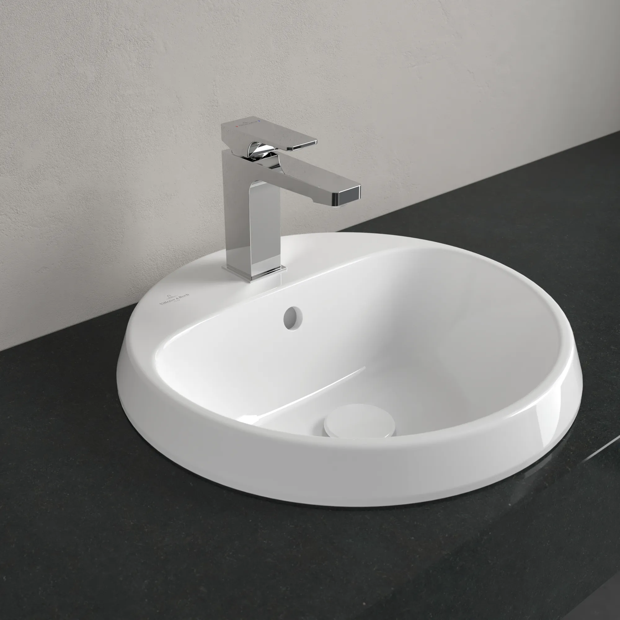 Villeroy & Boch Einbauwaschtisch „Architectura“ mit 1×1 Hahnlochbohrung, ⌀ 450 mm, mit Hahnlochbohrung, Hahnlochposition mittig in Weiß Alpin Villeroy & Boch Einbauwaschtisch „Architectura“ mit 1×1 Hahnlochbohrung, ⌀ 450 mm, mit Hahnlochbohrung, Hahnlochposition mittig in Weiß Alpin