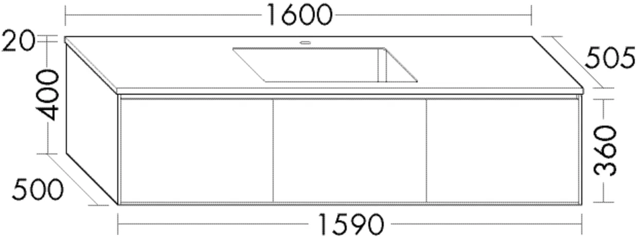 burgbad rc40Solitaire Migu-Waschtisch inkl. WTU SGAK160 burgbad rc40Solitaire Migu-Waschtisch inkl. WTU SGAK160