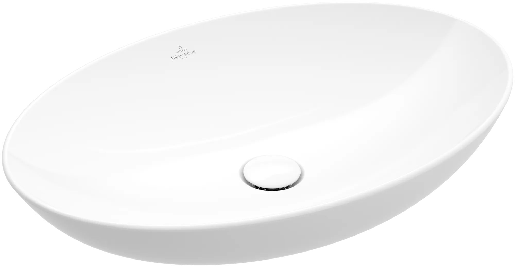 Villeroy & Boch Aufsatzwaschtisch aus TitanCeram „Loop & Friends“ 560 × 380 × 150 mm, ohne Hahnlochbohrung in Weiß Alpin Villeroy & Boch Aufsatzwaschtisch aus TitanCeram „Loop & Friends“ 560 × 380 × 150 mm, ohne Hahnlochbohrung in Weiß Alpin