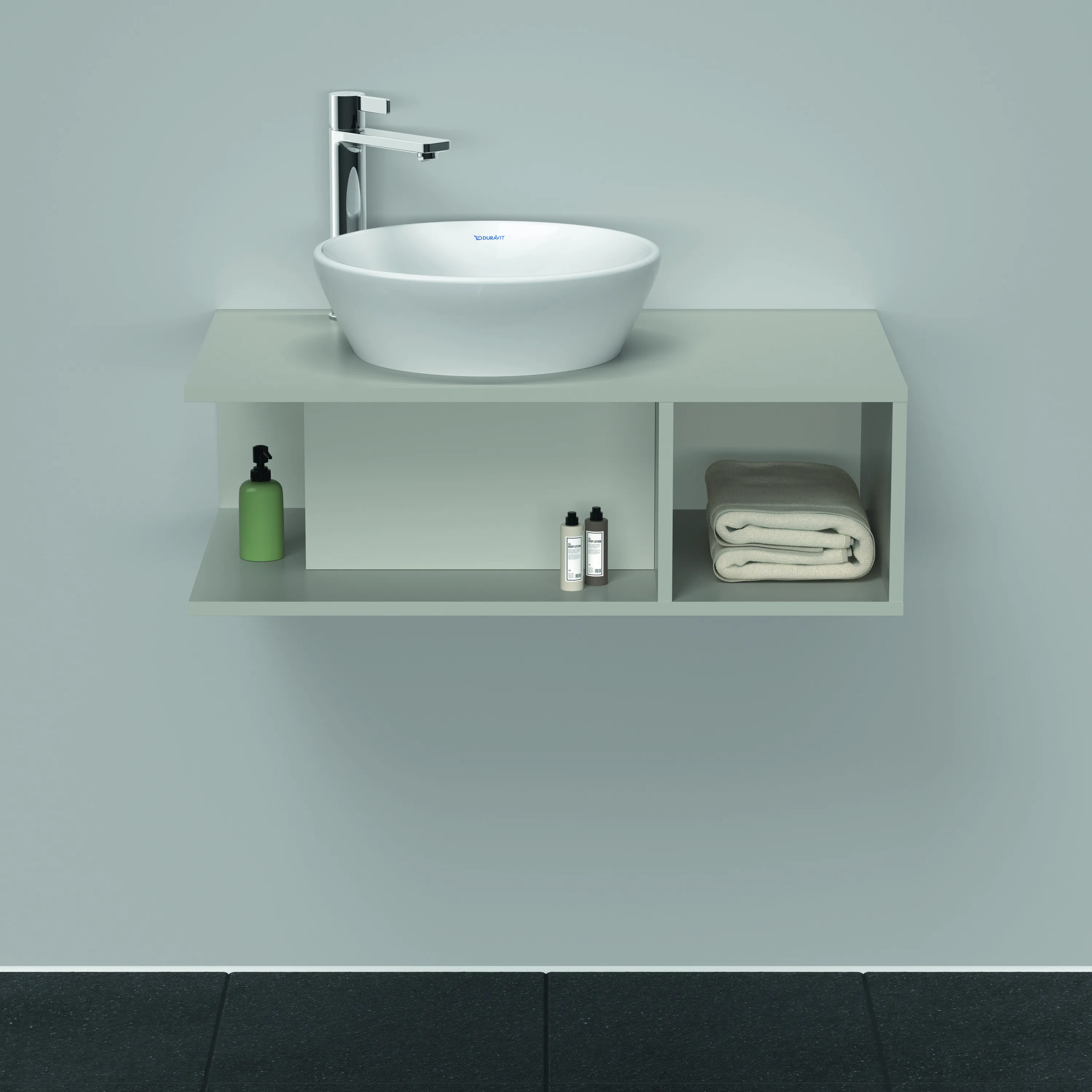 Duravit Waschtischunterschrank wandhängend „D-Neo“ 80 × 26 × 48 cm in Betongrau Matt Duravit Waschtischunterschrank wandhängend „D-Neo“ 80 × 26 × 48 cm in Betongrau Matt
