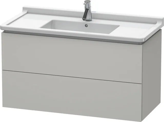 Duravit Waschtischunterschrank wandhängend „L-Cube“ 102 × 55,8 × 46,9 cm Betongrau Matt