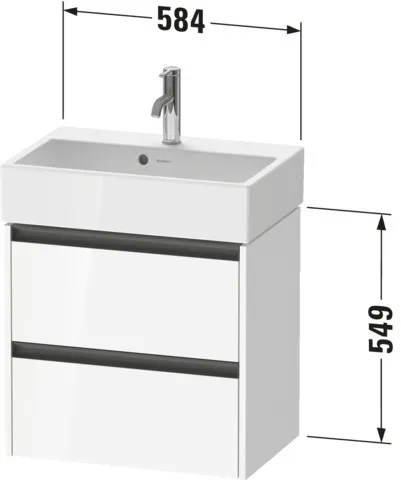 Duravit Waschtischunterschrank wandhängend „Ketho.2“ 58,4 × 54,9 × 39 cm in Eiche Schwarz Duravit Waschtischunterschrank wandhängend „Ketho.2“ 58,4 × 54,9 × 39 cm in Eiche Schwarz