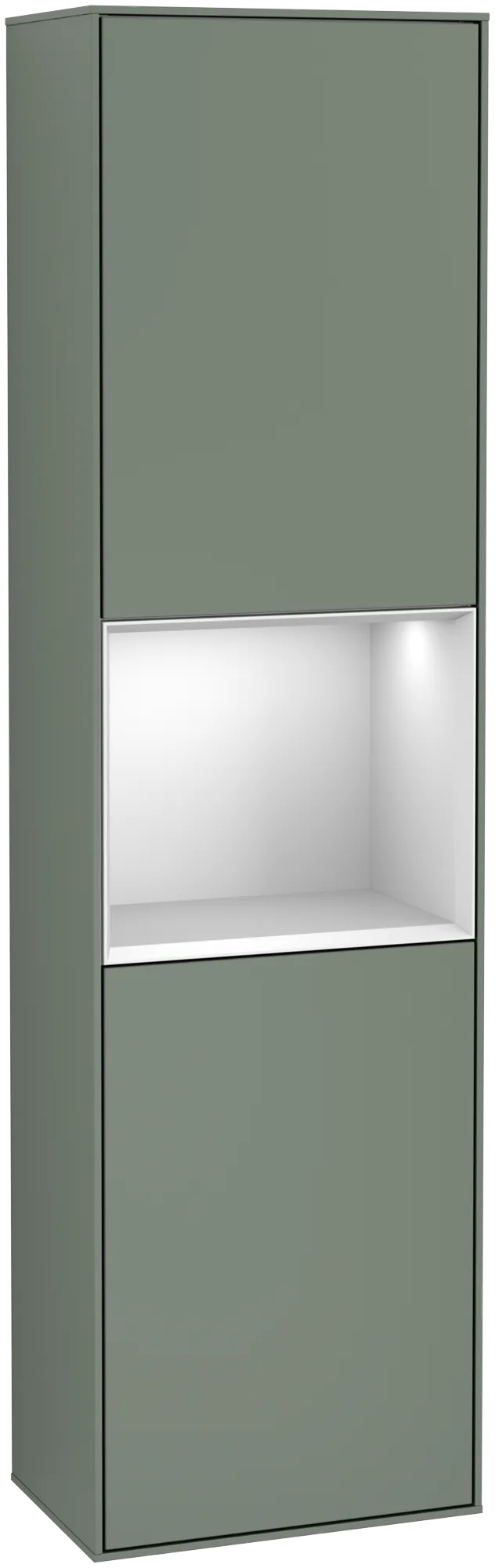 Villeroy & Boch Hochschrank Finion F460MT 418x1516x270 mm, Olive Matt Lacquer, mit Beleuchtung und Push-to-open Funktion Villeroy & Boch Hochschrank Finion F460MT 418x1516x270 mm, Olive Matt Lacquer, mit Beleuchtung und Push-to-open Funktion