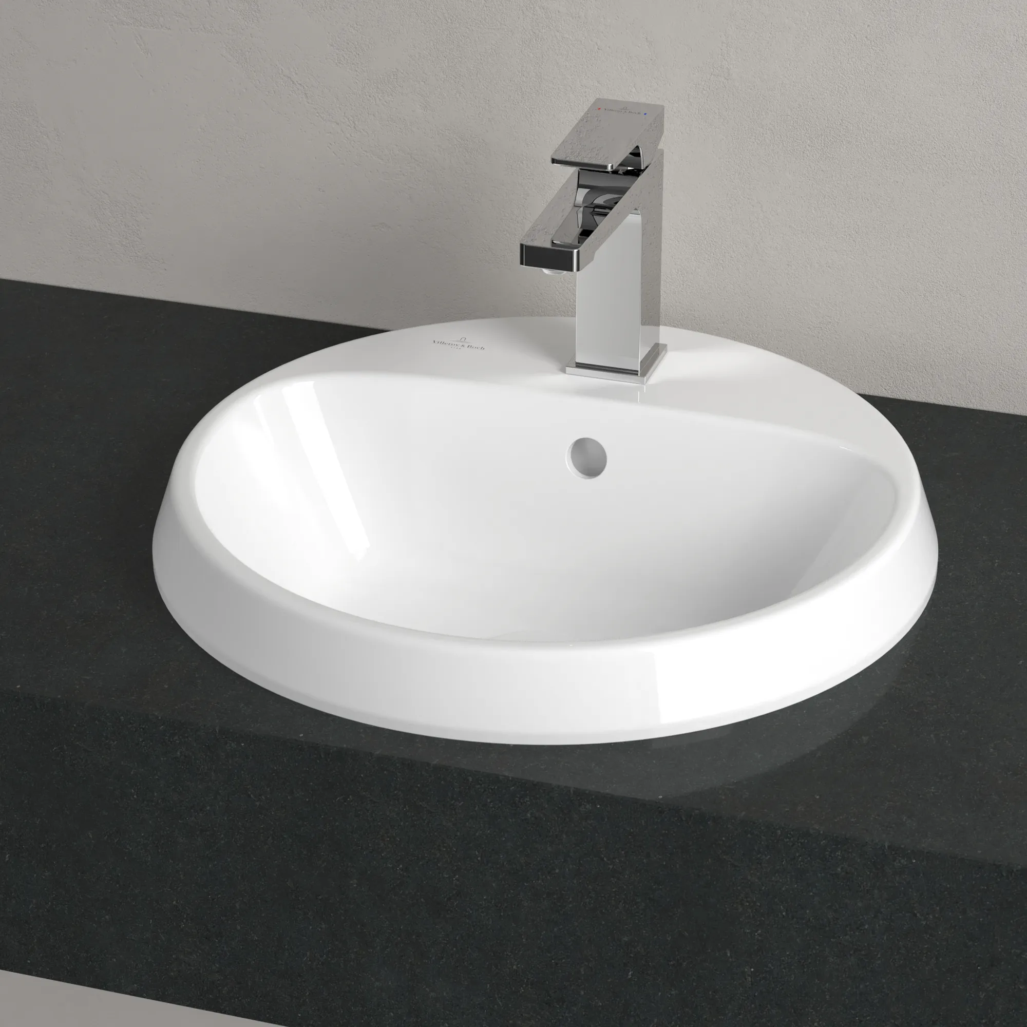 Villeroy & Boch Einbauwaschtisch „Architectura“ mit 1×1 Hahnlochbohrung, ⌀ 450 mm, mit Hahnlochbohrung, Hahnlochposition mittig in Weiß Alpin Villeroy & Boch Einbauwaschtisch „Architectura“ mit 1×1 Hahnlochbohrung, ⌀ 450 mm, mit Hahnlochbohrung, Hahnlochposition mittig in Weiß Alpin