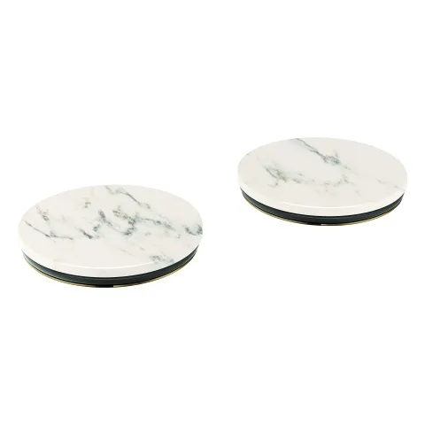 Einlagen Atrio Private Collection 48462, Material: White Attica Caesarstone Quarzverbundwerkstoff, für Knopfbetätigungen 25 226 und 25 229, chrom Einlagen Atrio Private Collection 48462, Material: White Attica Caesarstone Quarzverbundwerkstoff, für Knopfbetätigungen 25 226 und 25 229, chrom