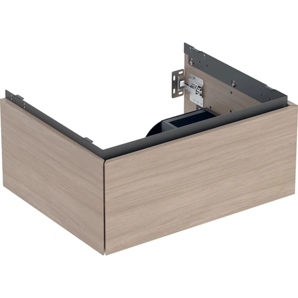 Geberit ONE Unterschrank für Waschtisch, Eiche, 59,2 x 26,6 x 47 cm, mit einer Schublade und Push-to-open-Mechanismus Geberit ONE Unterschrank für Waschtisch, Eiche, 59,2 x 26,6 x 47 cm, mit einer Schublade und Push-to-open-Mechanismus