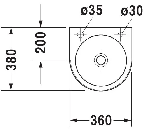 Handwaschbecken Architec 360 mm ohneÜL, mitHLB, HL-Vst. li./re., weiß Handwaschbecken Architec 360 mm ohneÜL, mitHLB, HL-Vst. li./re., weiß