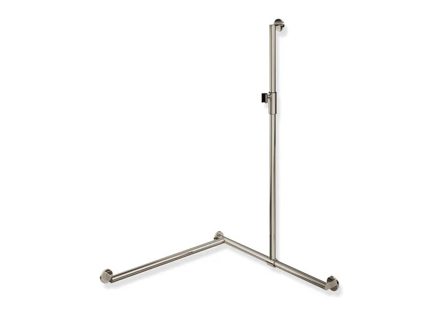 HEWI Duschhandlauf System 900, PVD nickelglänzend, 1250 mm senkrecht, 800 mm waagerecht, 32 mm Durchmesser, links HEWI Duschhandlauf System 900, PVD nickelglänzend, 1250 mm senkrecht, 800 mm waagerecht, 32 mm Durchmesser, links