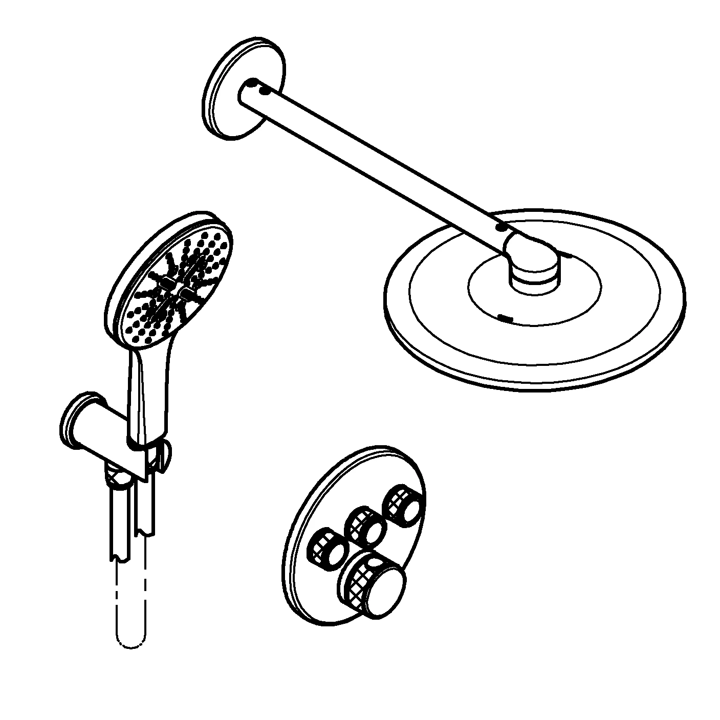 Grohe Unterputz-Armatur eckige Form „Grohtherm“ SmartControl Ausladung 400 mm in cool sunrise, Sonderpreis