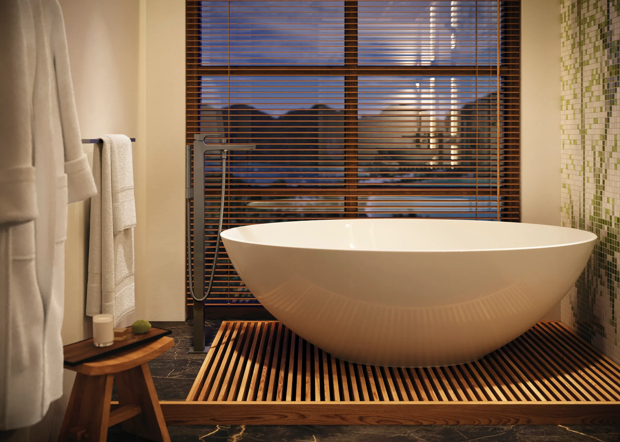 Hansgrohe Metropol Einhebel-Wannenmischer bodenstehend Brushed Black Chrome Hansgrohe Metropol Einhebel-Wannenmischer bodenstehend Brushed Black Chrome