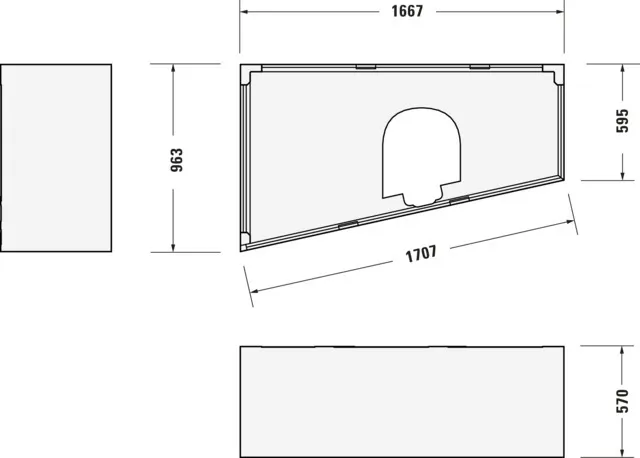 Duravit Badewanne „Paiova“ sonderform 170 × 100 cm, links