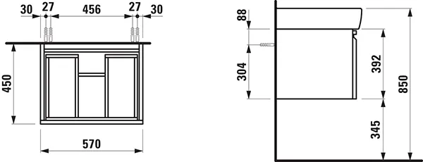 Laufen Waschtischunterbau „PRO“ 570 × 392 × 450 mm Multicolor (lackiert) Laufen Waschtischunterbau „PRO“ 570 × 392 × 450 mm Multicolor (lackiert)