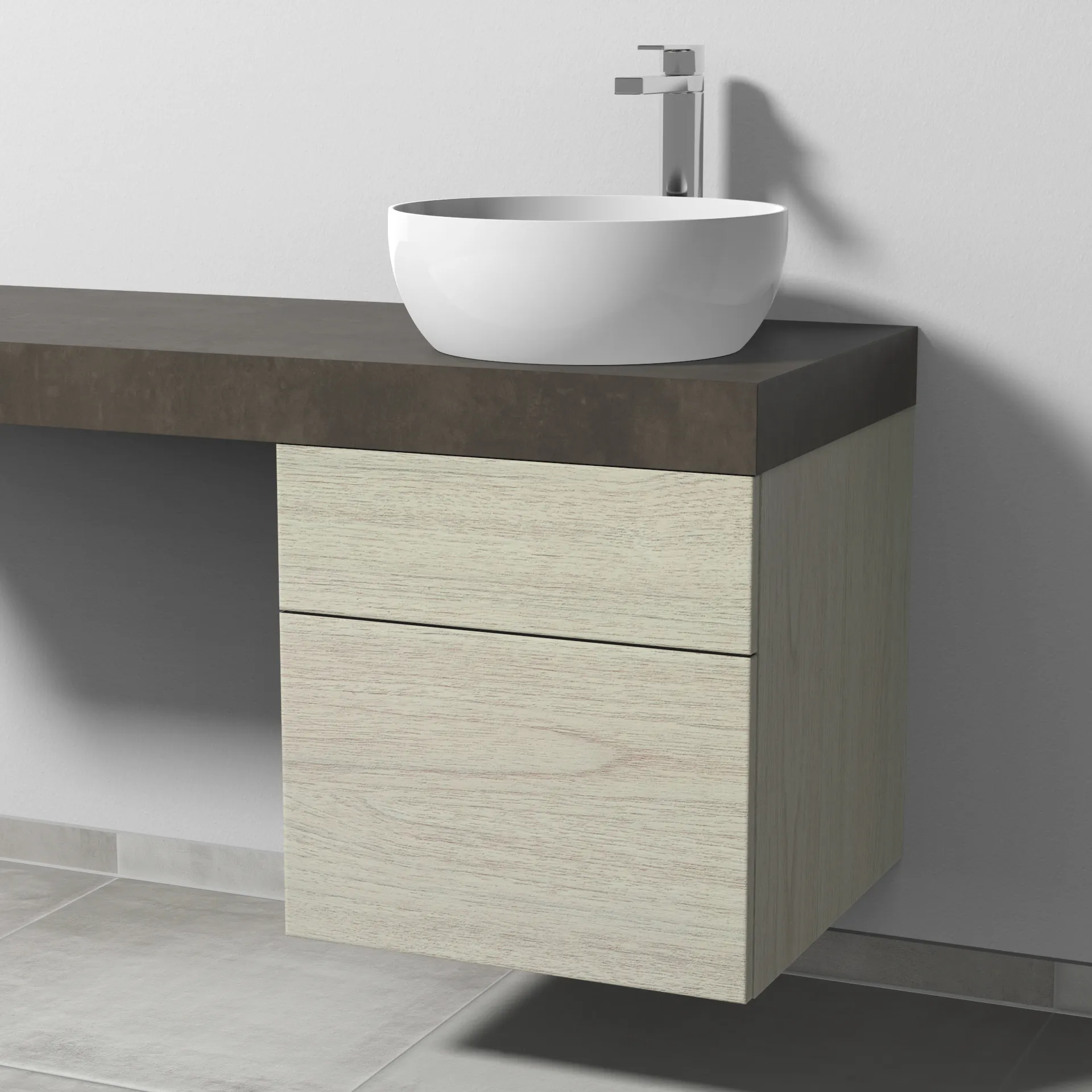 Sanipa Waschtischunterschrank „2morrow“ 500 × 510 × 520 mm in White Oak