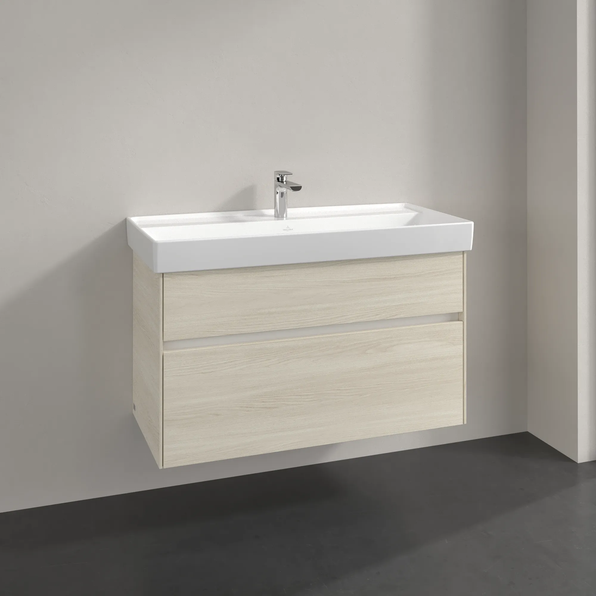 Villeroy & Boch Waschtischunterschrank „Collaro“ 954 × 546 × 444 mm White Oak, für Becken mittig, ohne Beleuchtung