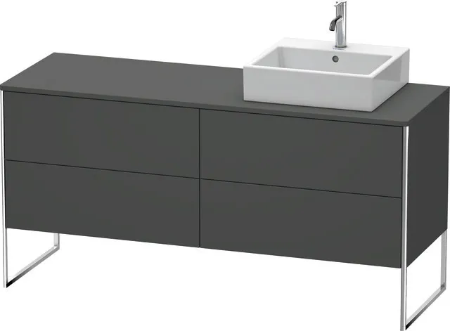 Duravit Waschtischunterschrank bodenstehend „XSquare“ 160 × 77,8 × 54,8 cm Graphit Matt Duravit Waschtischunterschrank bodenstehend „XSquare“ 160 × 77,8 × 54,8 cm Graphit Matt