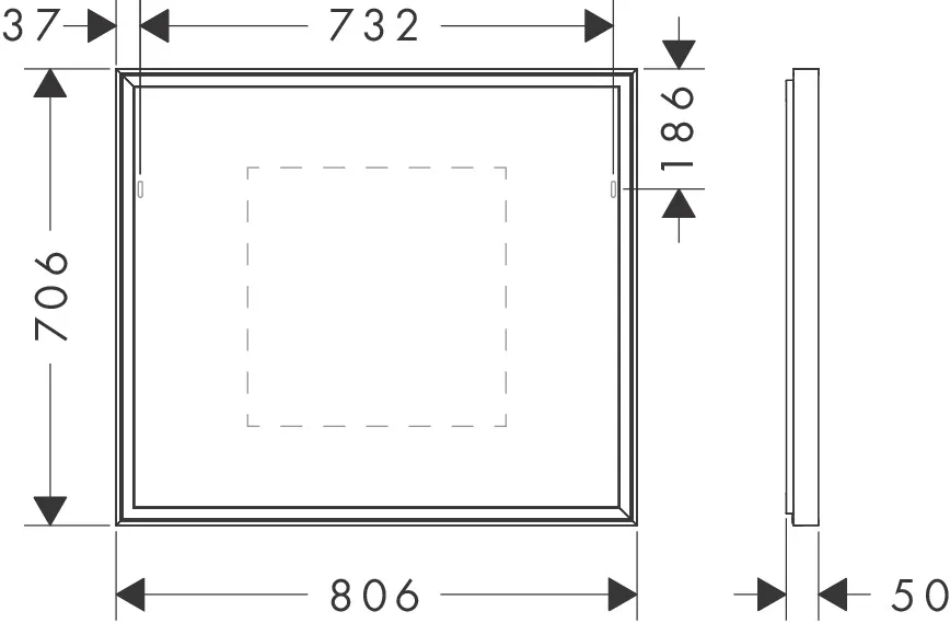 Hansgrohe Xarita E Spiegel mit LED-Beleuchtung, 800x50 cm, Mattweiß Hansgrohe Xarita E Spiegel mit LED-Beleuchtung, 800x50 cm, Mattweiß
