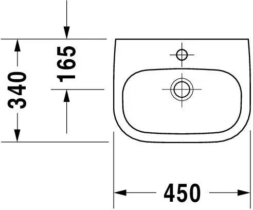 Handwaschbecken „D-Code“, Form rechteckig 45 × 34 cm  Handwaschbecken „D-Code“, Form rechteckig 45 × 34 cm