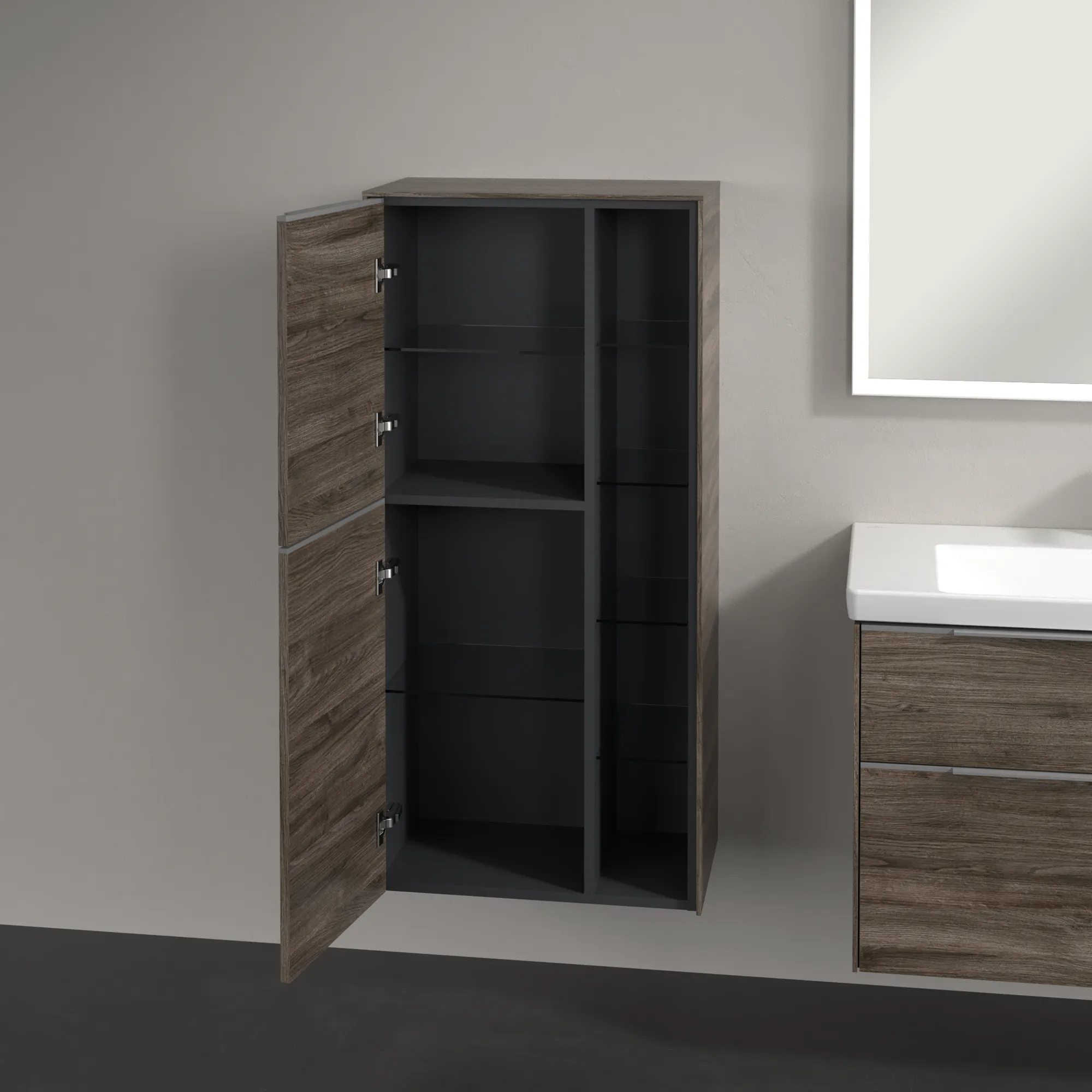Villeroy & Boch Subway 3.0 Mittelschrank C59800, 574 x 1200 x 362 mm, links angeschlagen, Stone Oak