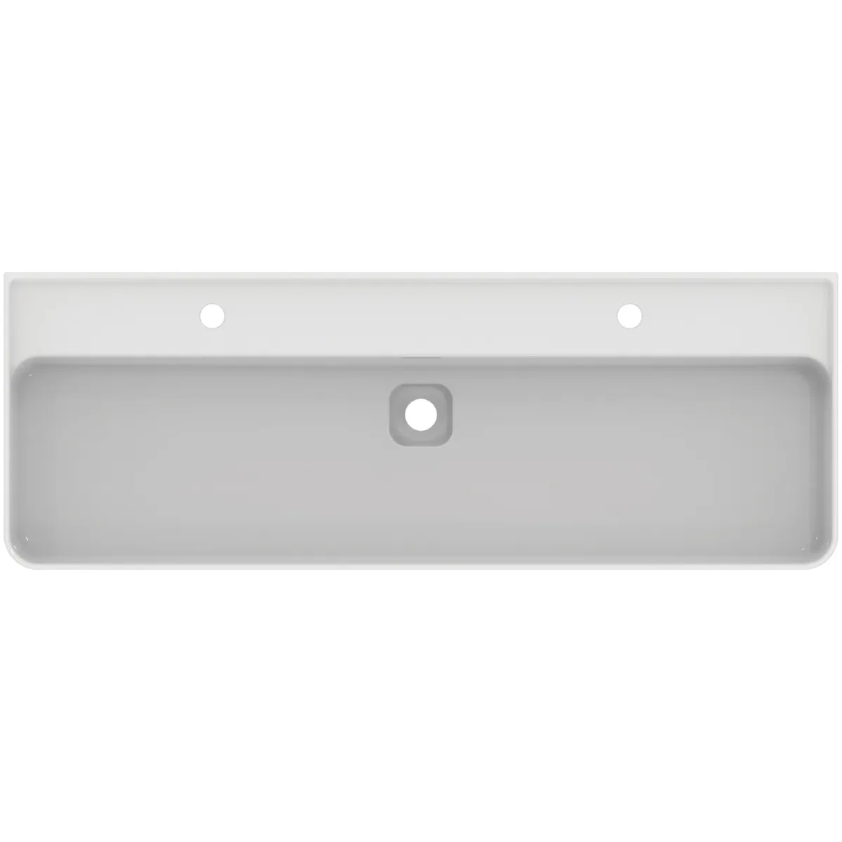 Waschbecken „StradaII“ 120 × 43 × 17 cm, Hahnlochposition links und rechts in Weiß