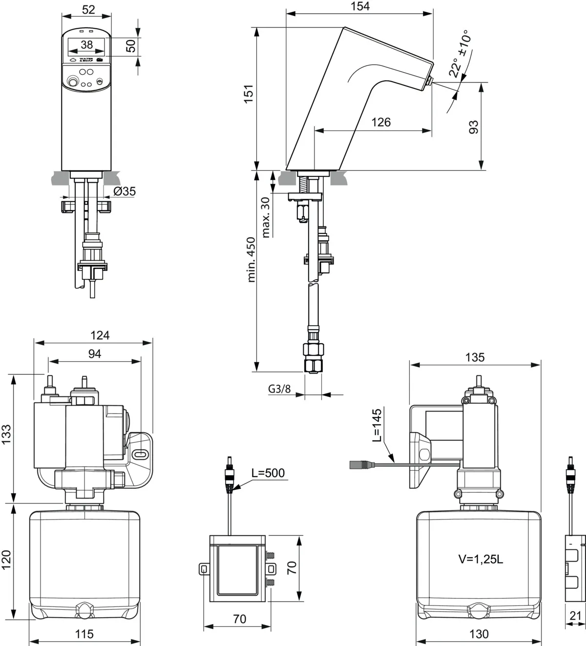 Sensor-Waschtischarmatur Intellimix, mit Seife, Chrom