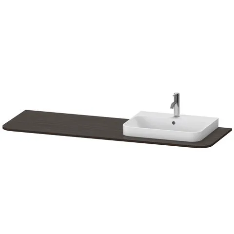 Duravit Konsole „Happy D.2 Plus“ Becken: rechts / Farbe: Nussbaum gebürstet / Größe: 160 × 55 × 1,6 cm Duravit Konsole „Happy D.2 Plus“ Becken: rechts / Farbe: Nussbaum gebürstet / Größe: 160 × 55 × 1,6 cm