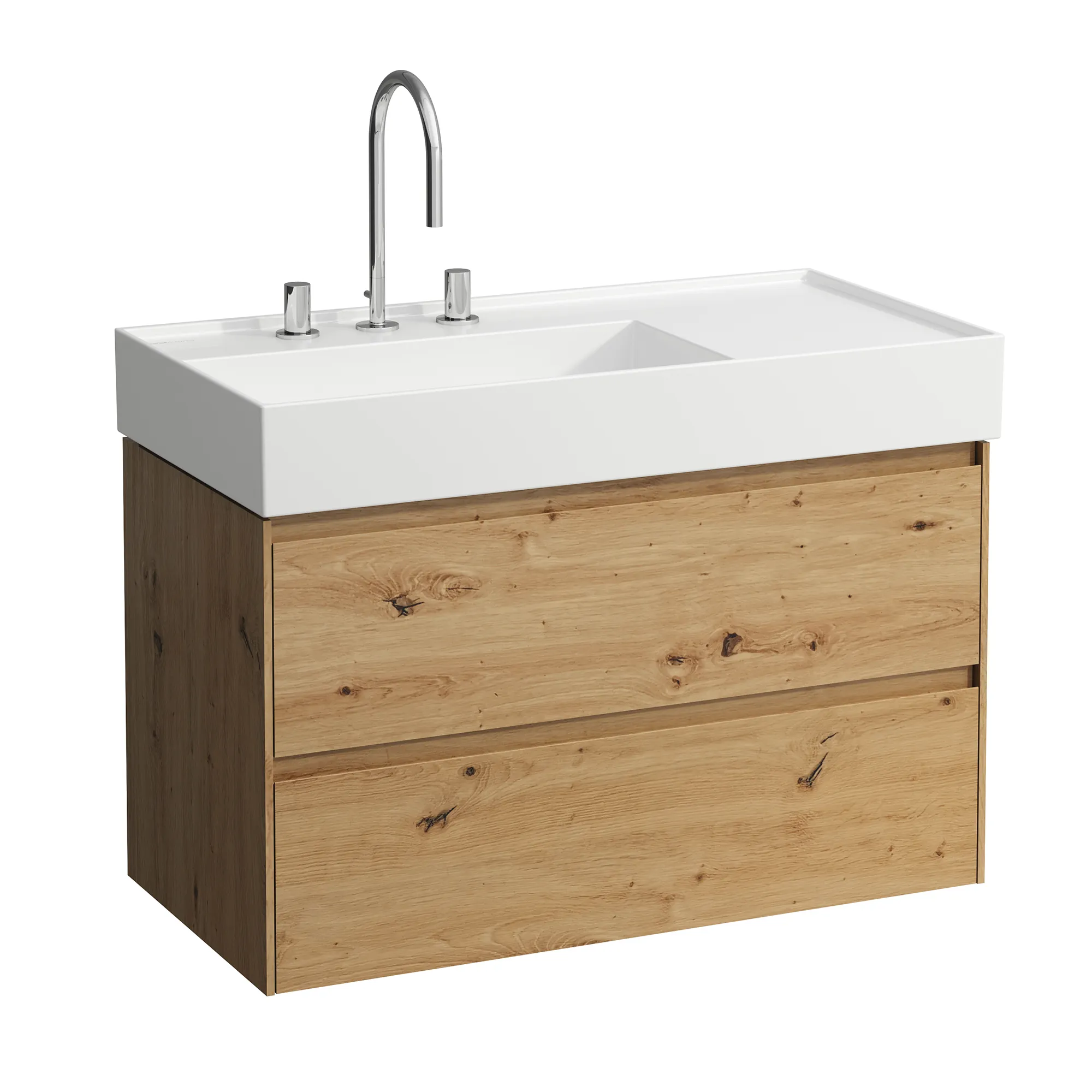 Laufen Waschtischunterbau LANI Wildeiche, 450x1200 mm, Höhe 515 mm, 2 Schubladen mit Vollauszug und Soft-Close, wandhängend Laufen Waschtischunterbau LANI Wildeiche, 450x1200 mm, Höhe 515 mm, 2 Schubladen mit Vollauszug und Soft-Close, wandhängend