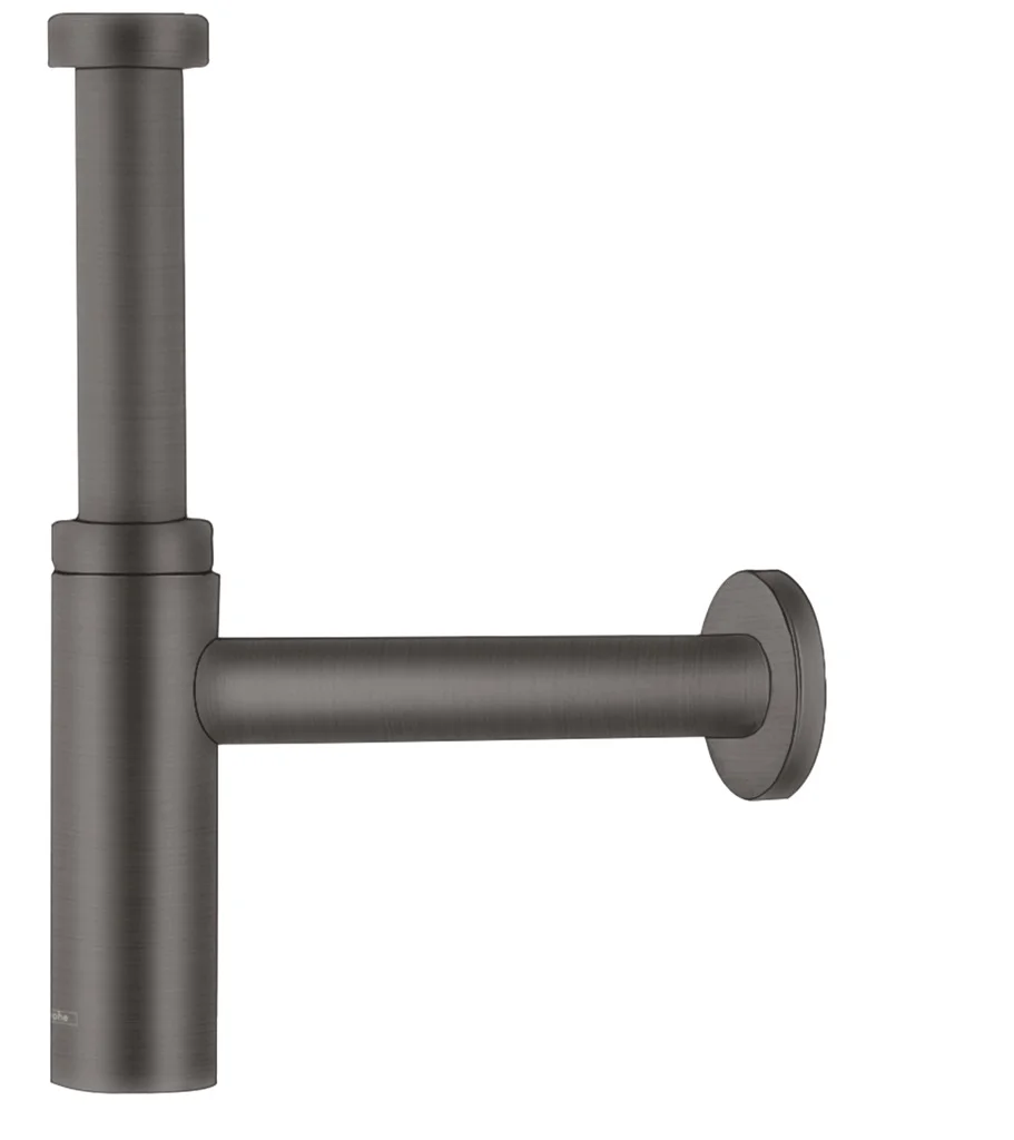Hansgrohe Designsiphon Flowstar S BBC, Brushed Black Chrome, Verstellweg 60-165 mm, Wandabstand 330 mm, Stauwasserhöhe 75 mm, Anschlussmaße G 11/4 (Eingang), DN32 (Abgang)