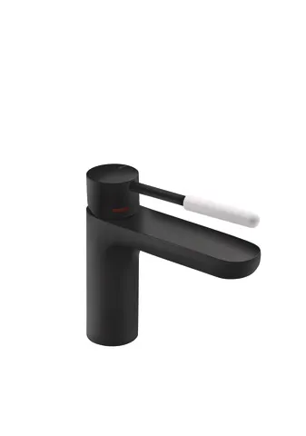 Einhand-Waschtischmischer „System-Armaturen“ Ausladung 159 mm in Schwarz tiefmatt / Weiß matt Einhand-Waschtischmischer „System-Armaturen“ Ausladung 159 mm in Schwarz tiefmatt / Weiß matt
