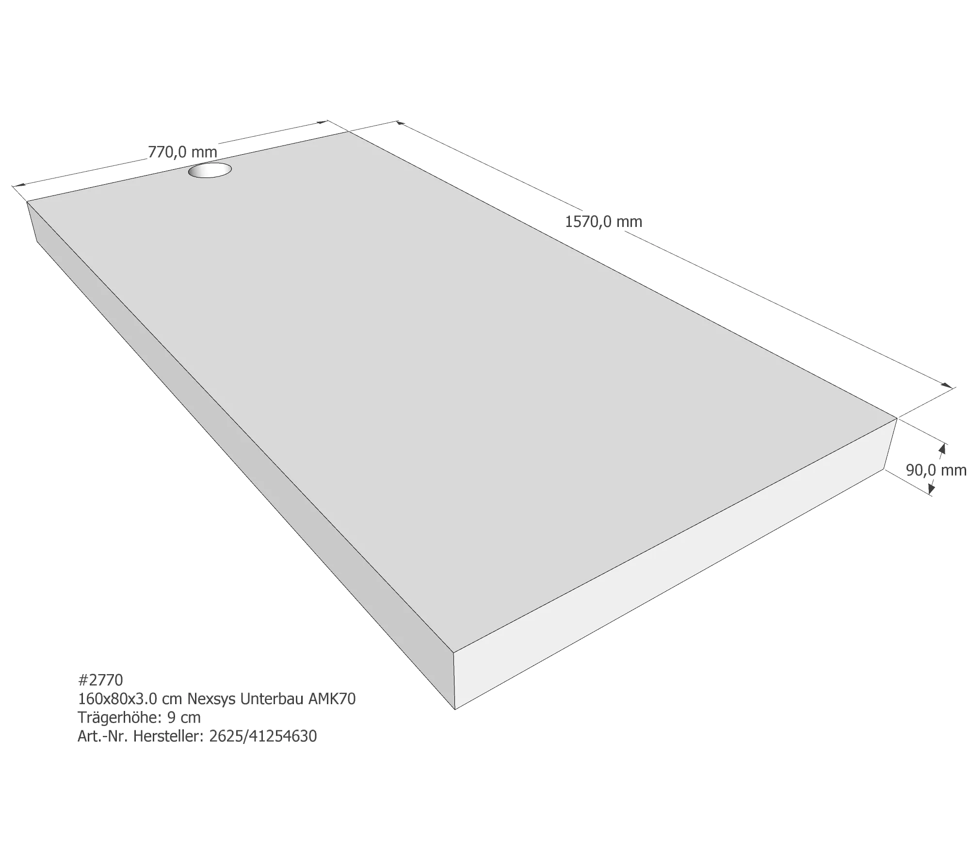 Duschwannenträger passend für Kaldewei Nexsys 160 × 80 × 3 cm Breite: 80 cm / Länge: 160 cm