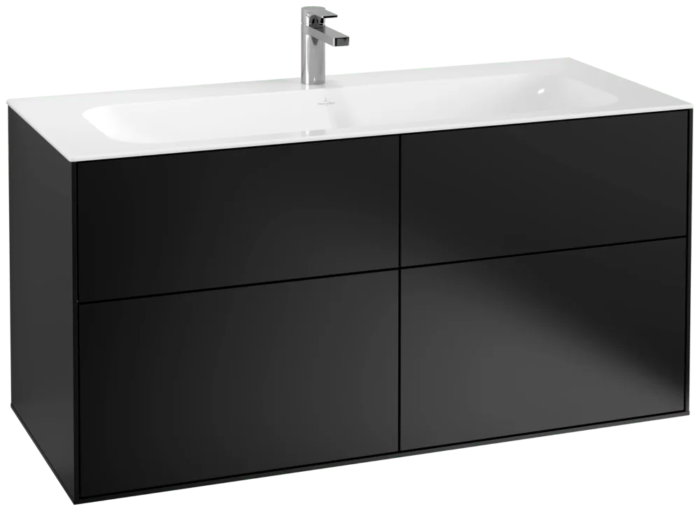 Villeroy & Boch Waschbeckenunterschrank Finion F05, 1196x591x498 mm, Black Matt Lacquer, mit SoftClosing und Push-to-open Funktion Villeroy & Boch Waschbeckenunterschrank Finion F05, 1196x591x498 mm, Black Matt Lacquer, mit SoftClosing und Push-to-open Funktion