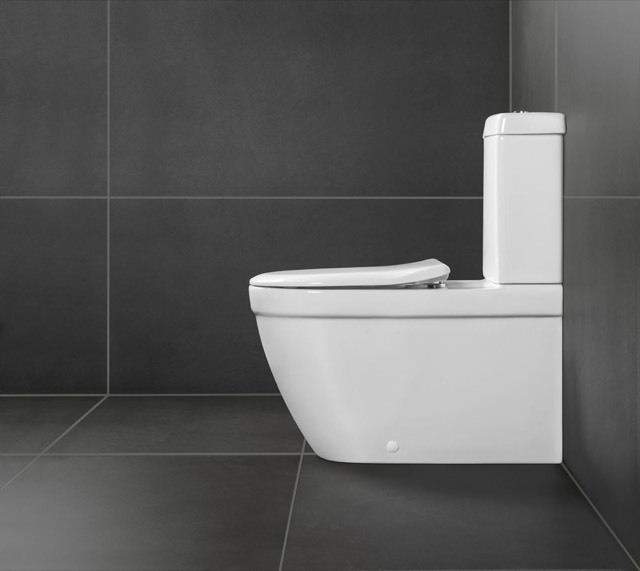 Tiefspül-WC spülrandlos Architectura 5690R0, 370 x 540 x 400 mm, Oval, bodenstehend, Abgang waagerecht, Weiß Alpin