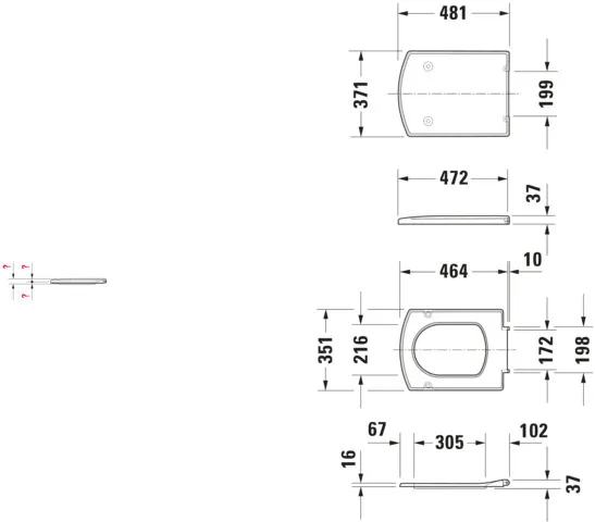 Duravit WC-Sitz „Caro“ 37,1 × 48,1 × 5,6 cm