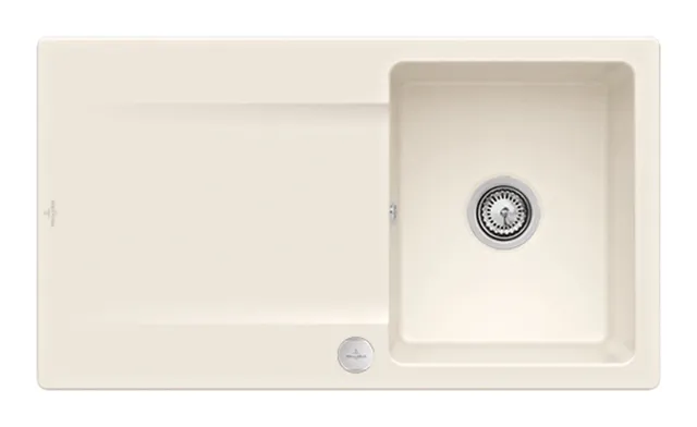 Villeroy & Boch flächenbündiges Küchenspülbecken „Siluet“ 50 flat 880 × 490 × 220 mm in Crema