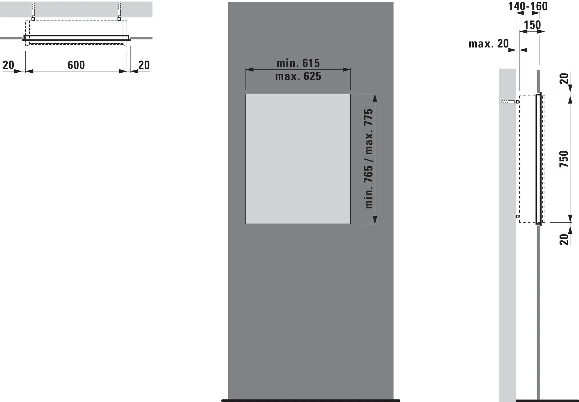 Einbaurahmenset FRAME 25 passend zu Spiegelschrank H408401/2