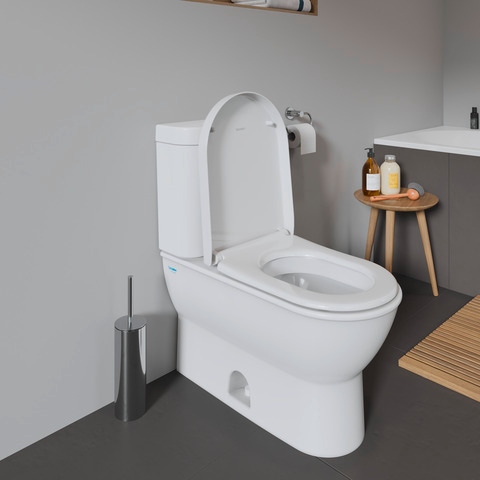 WC-Sitz ohne Absenkautomatik Scharniere edelstahl, lang, weiß