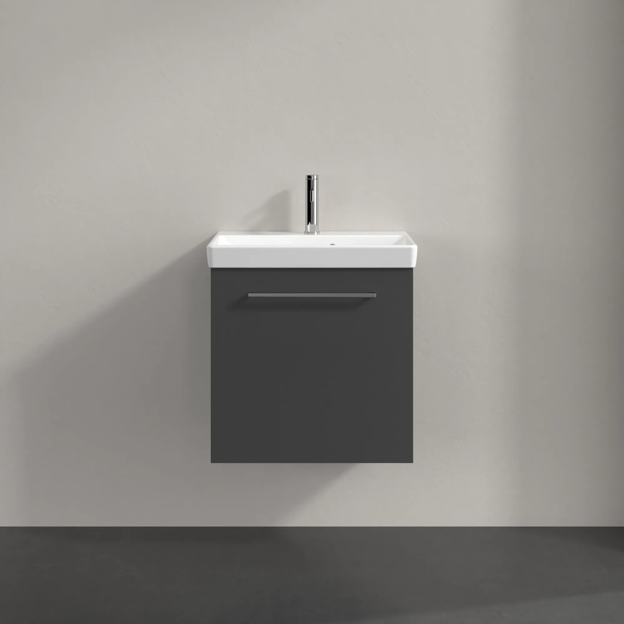 Villeroy & Boch Waschtischunterschrank mit Tür „Avento“ für Schrankwaschtisch 530 × 514 × 352 mm Graphite, Anschlag rechts, Soft Closing, 1 Tür Villeroy & Boch Waschtischunterschrank mit Tür „Avento“ für Schrankwaschtisch 530 × 514 × 352 mm Graphite, Anschlag rechts, Soft Closing, 1 Tür