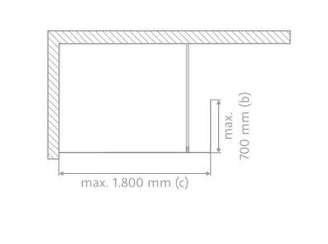 HSK Duschabtrennung Walk-In Frontelement mit Seitenteil „Atelier“ Walk in Glas Klar hell, H: 2000 mm HSK Duschabtrennung Walk-In Frontelement mit Seitenteil „Atelier“ Walk in Glas Klar hell, H: 2000 mm