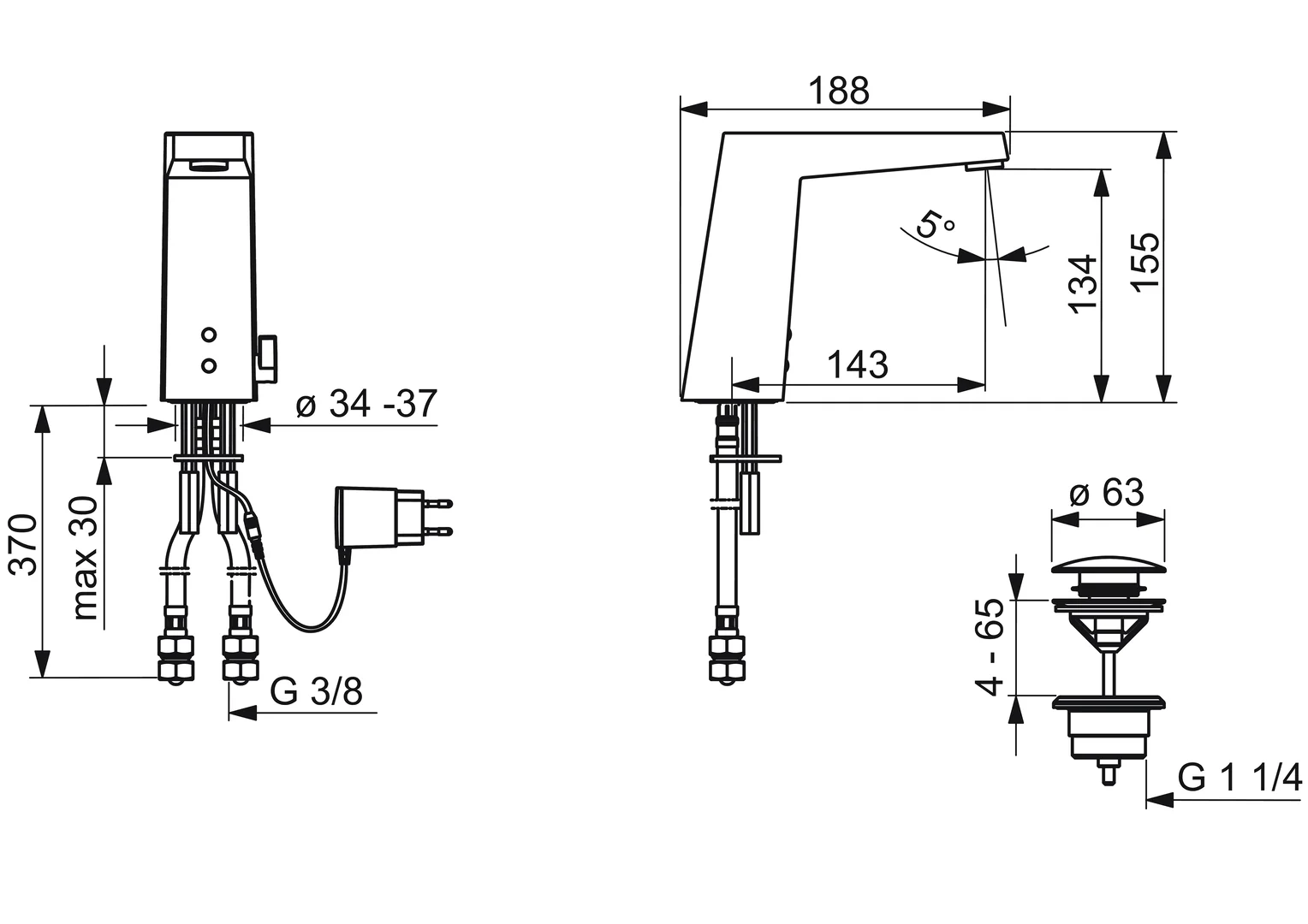 WT-Batt. HansaLOFT 5748 9⁄12 V, Bluetooth Ausld. 143 mm DN15 chr WT-Batt. HansaLOFT 5748 9⁄12 V, Bluetooth Ausld. 143 mm DN15 chr