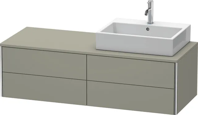 Duravit Waschtischunterschrank wandhängend „XSquare“ 140 × 40 × 54,8 cm Steingrau Seidenmatt