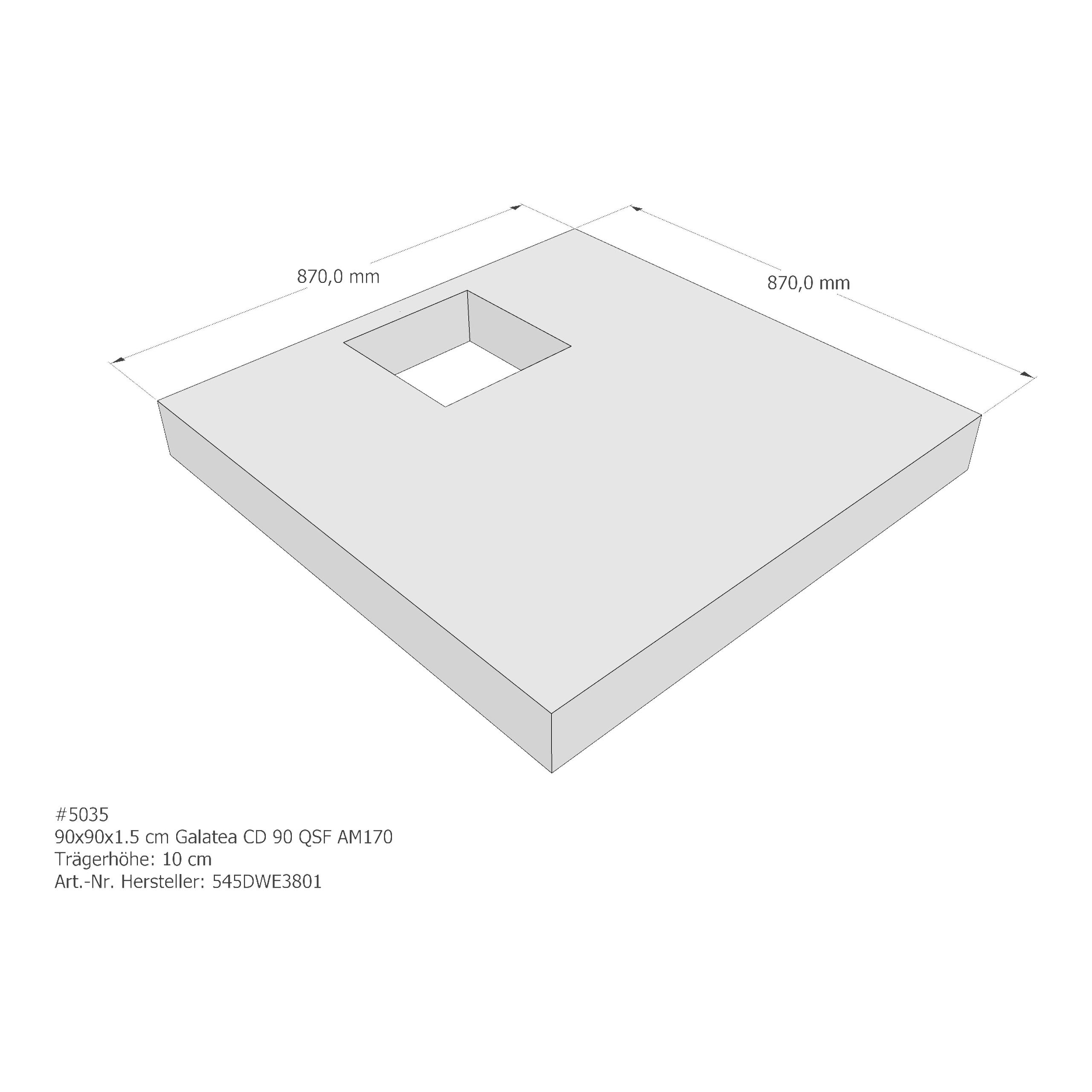 Duschwannenträger für Galatea ~Mineralguß CD 90 QSF 90 × 90 × 1,5 cm Duschwannenträger für Galatea ~Mineralguß CD 90 QSF 90 × 90 × 1,5 cm