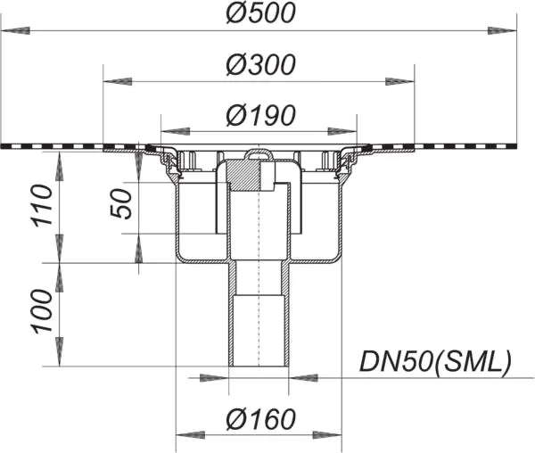Ablaufgehäuse 61 GA DallBit, DN 50 SML Ablaufgehäuse 61 GA DallBit, DN 50 SML