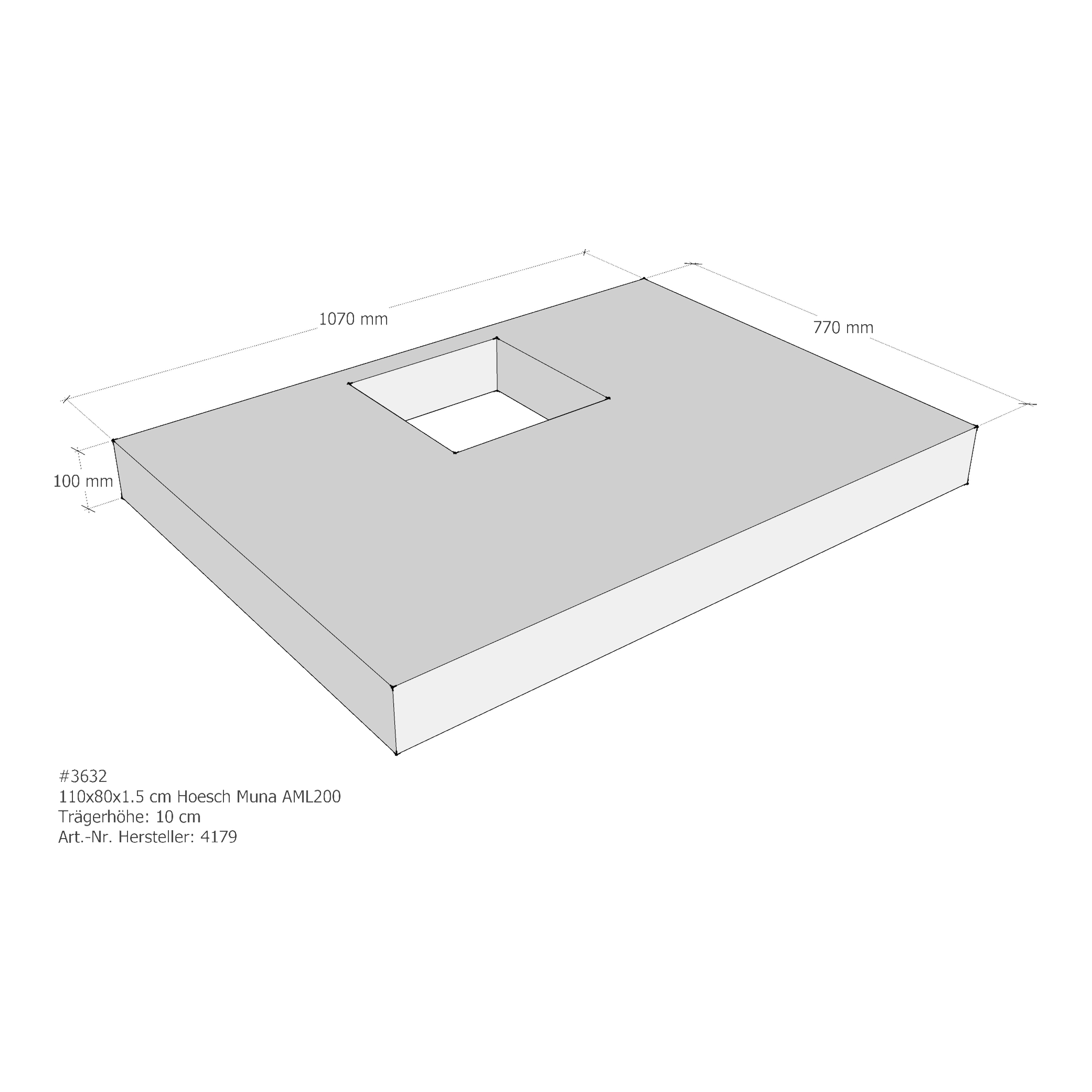 Duschwannenträger für Hoesch Muna 110 × 80 × 1,5 cm Duschwannenträger für Hoesch Muna 110 × 80 × 1,5 cm